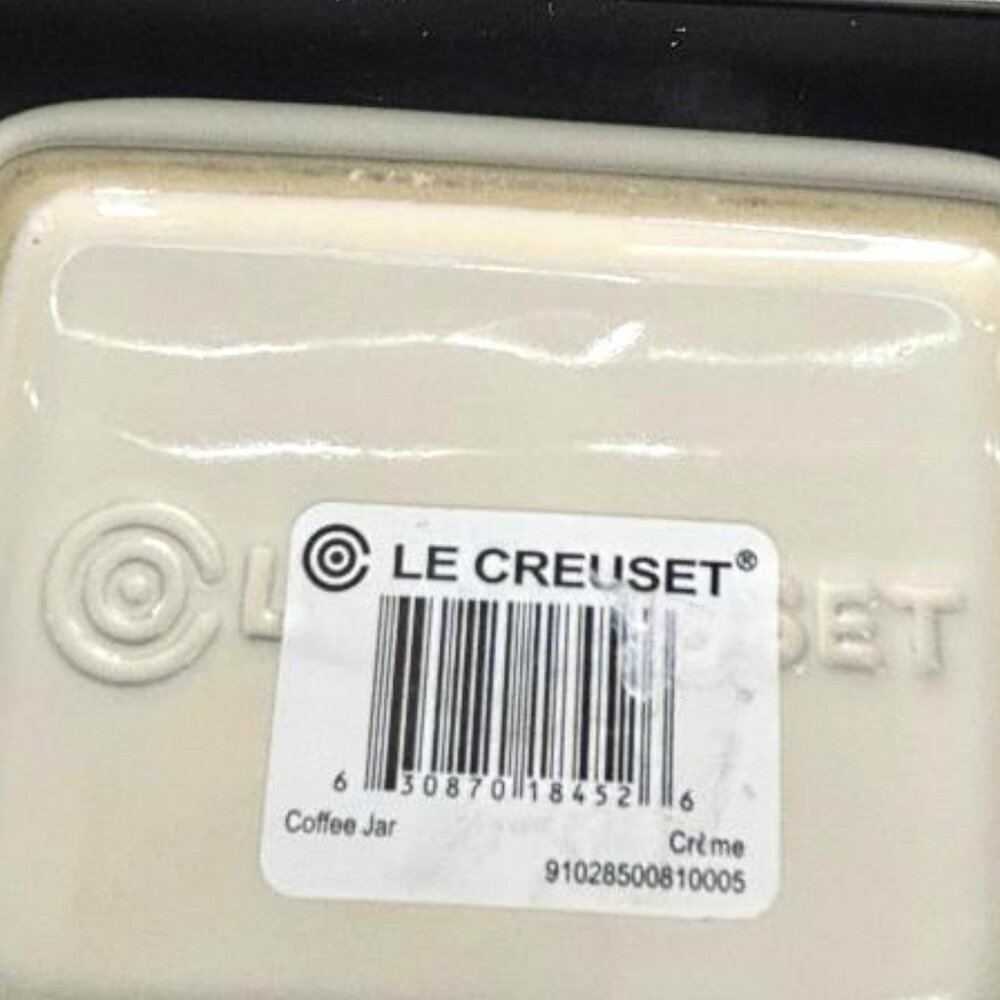 Le Crueset Stoneware Coffee Cannister No Lid Great Utensil Holder Creme - Picture 7 of 7